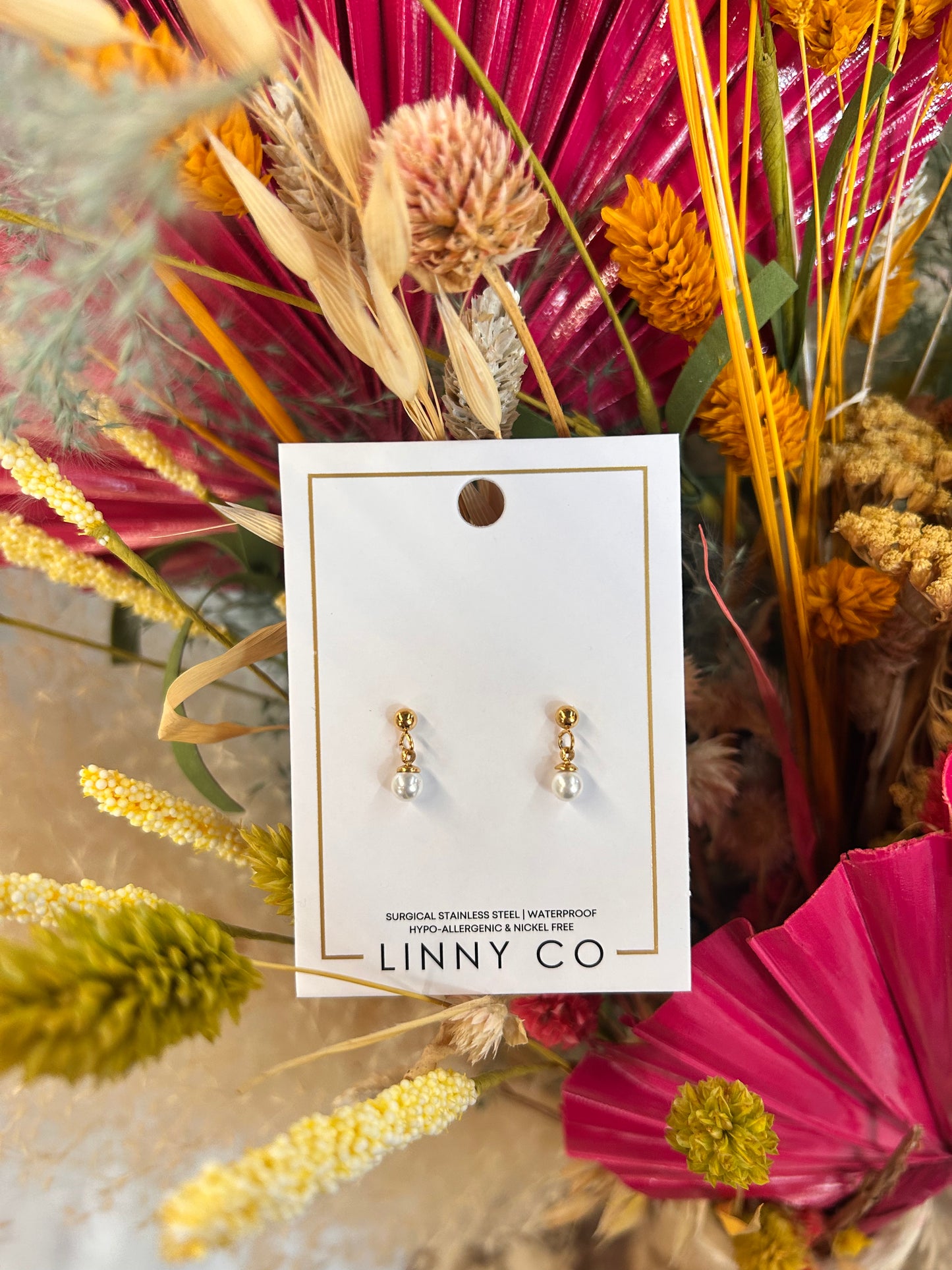 Drop Pearl Flat Back Earrings