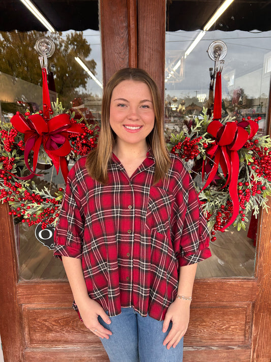 Christmas Plaid Top